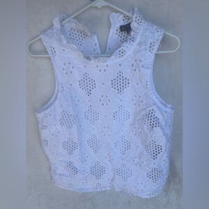 J.Crew Floral Eyelet Lace Sleeveless Blouse – Black or White, Size S